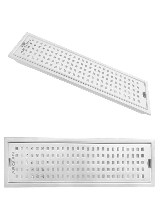 ARQUIN ARQUIN Floor Drainer 24x4 Inch Shower Drain Channel | 304 Grade Stainless Steel Bathroom Floor Drainer | Shower Water Drain Channel for Bathroom with Cockroach Trap (1mm Thickness) - Image 3